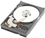 Hard drive with cover removed