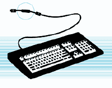 Keystroke logger installed between keyboard and computer